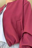 Made in Italy Beluga Soft Crop Bomber Jacket Burgundy